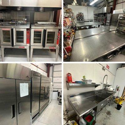 We have 1250 sq ft of space, with 3 door commercial refrigerators, 2 ovens, prep tables, a dishwashing station, and storage