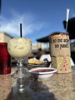 Painkiller margarita and Michelada