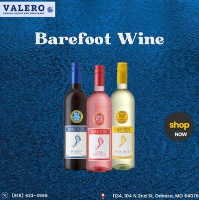 At Valero Odessa Liquor and Food Mart, we offer a selection of Barefoot Wine for all wine lovers.