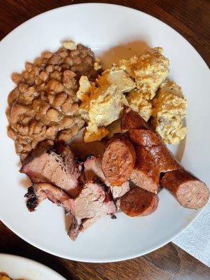 Brisket. Sausage. Pinto Beans. Momma's Potato Salad.