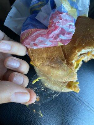 Huge plastic inside my Hamburger Kid's Meal