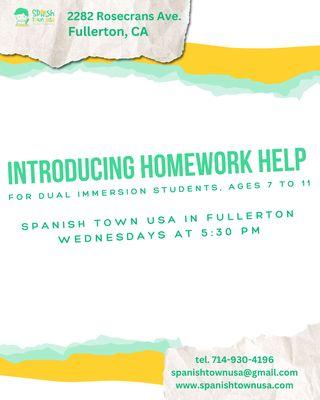 Homework Help for Dual Immersion Students!