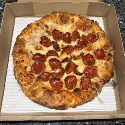 Round Pizza with Old Fashioned Pepperoni