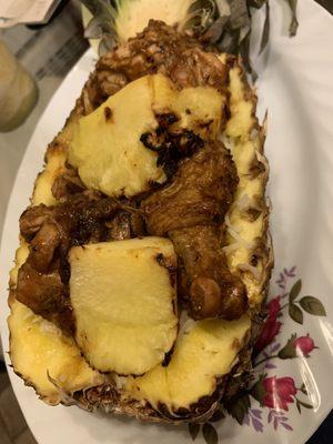 Pineapple Boat with grilled chicken