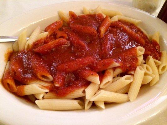 Penne Pasta with Tomato Sauce from the Banquet Menu.