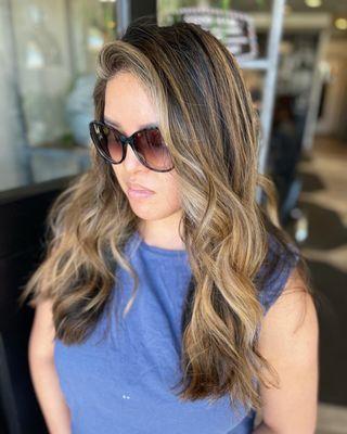 Balayage touch up and brightening