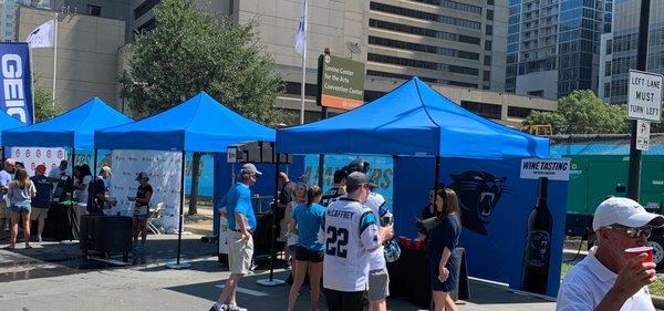 CSM using these fully custom 10x10's for the Carolina Panthers home games