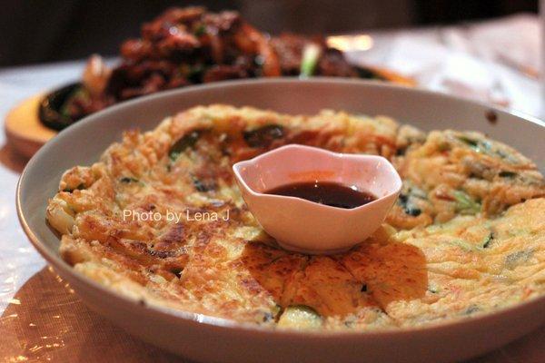 A1. Haemul Pajeon ($14.99) - Seafood pancake with vegetables