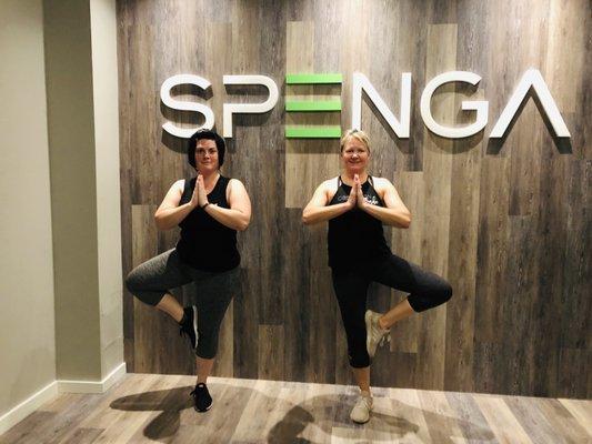 Spenga is an invigorating workout. You start with spin followed by strength training and ending with yoga. It's all inclusive.