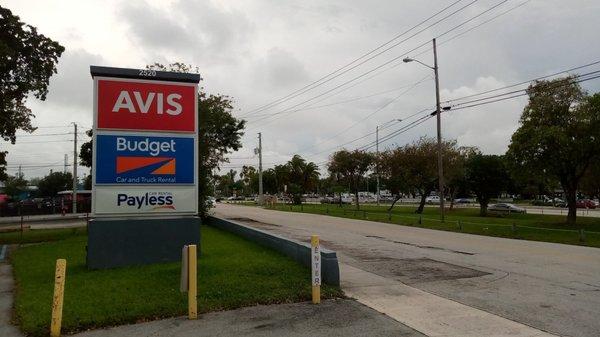 Signs in front of entrance to Port Everglades,Florida store.