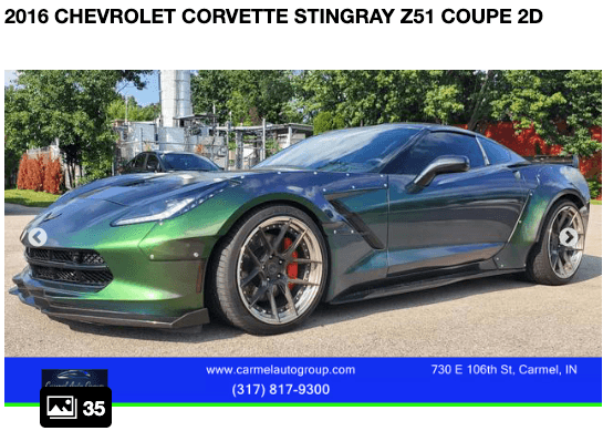 2016 CHEVROLET CORVETTE STINGRAY Z51 COUPE 2D