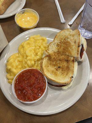 Italiano grilled cheese with a side of Mac and cheese