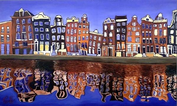 My favorite painting of houses in Amsterdam