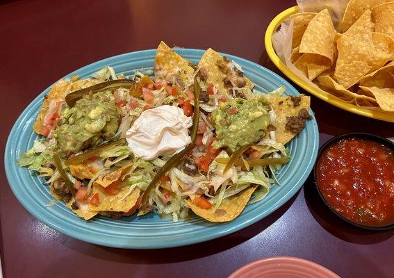 Nachos Supreme and salsa. A delicious way to start.