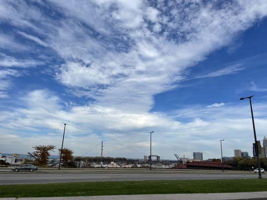 View of the shoreway from the patio