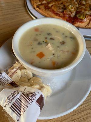 Gouda wild rice soup