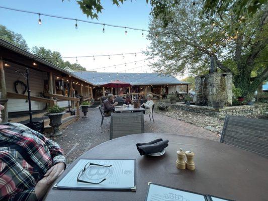 Dining on the front patio