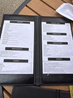 The menu