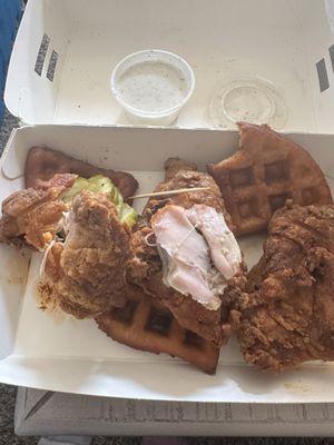 Chicken thighs & waffles