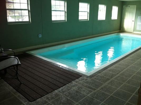 Indoor, heated doggie swimming pool