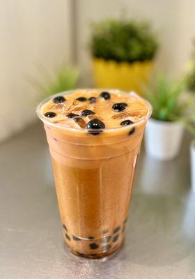 Thai tea with boba