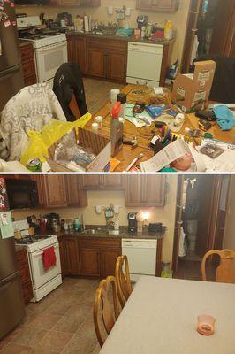 Interior of home before and after