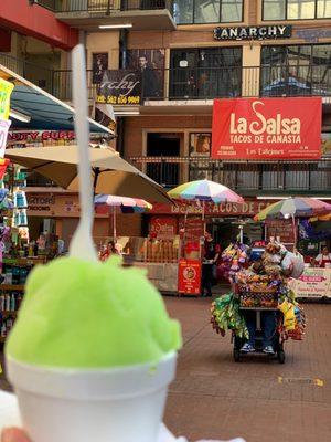 lime flavored sorbet. Tasted absolutely DELICIOUS refreshing & authentic!!