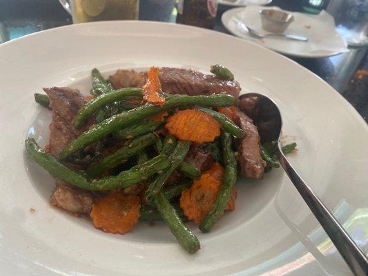 Ribeye with green beans