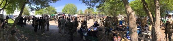 Panoramic of the startup orientation. Aside from the billboard, it looked like we were in Kandahar.