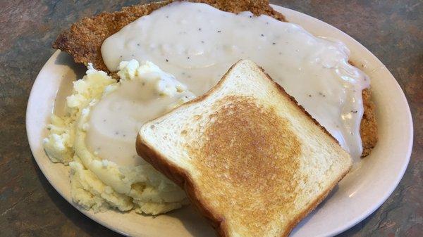 Country fried steak with mashed potatoes 2