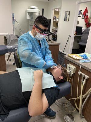 Mido the hygienist cleaning those teeth!