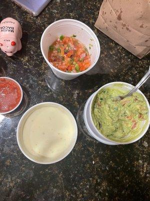 Pico guac and queso