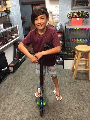 Son very happy with his new Prodigy "candy" scooter! Andre, the owner, very nice and knowledgeable!