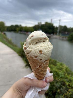 Butterbeer in a waffle cone