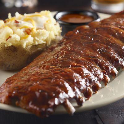 Our slow-roasted, fall-off-the-bone tender BBQ baby back ribs.