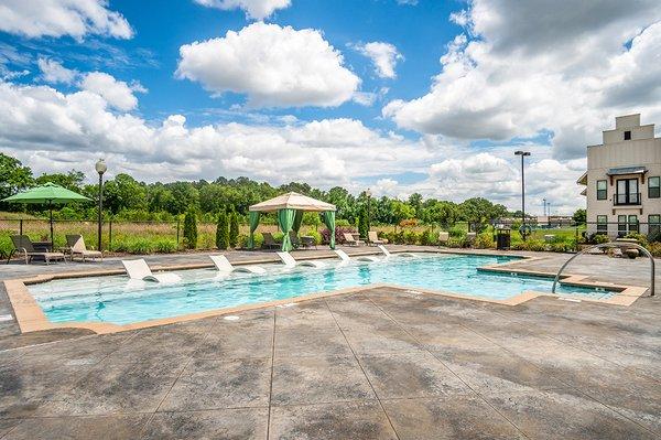 Relax on the pool deck and cool off in the sparkling swimming pool