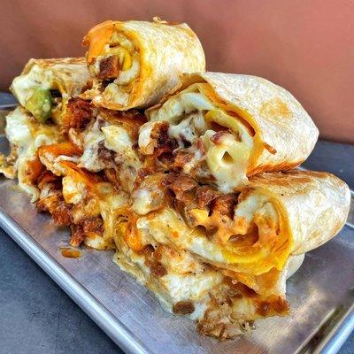 A delicious mountain of BREAKFAST BURRITOS