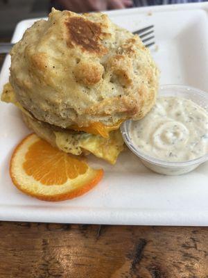 Egg and cheese biscuit