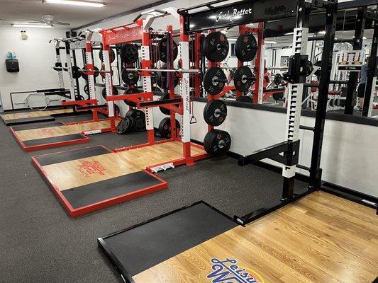 Training racks and Olympic platforms