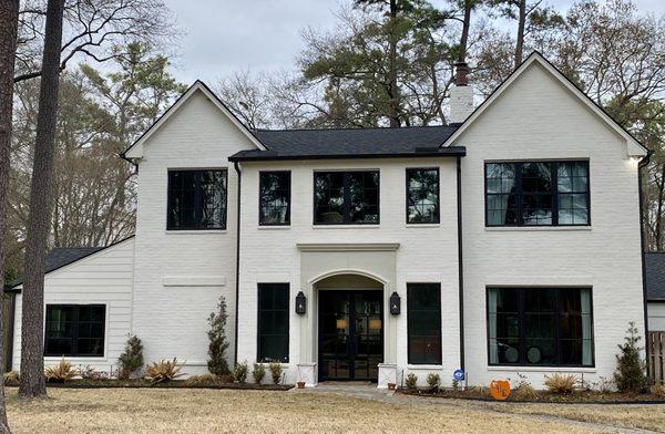 Another older home with updated Blavk framed windows.