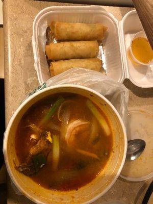 Tom yum Gong& egg roll