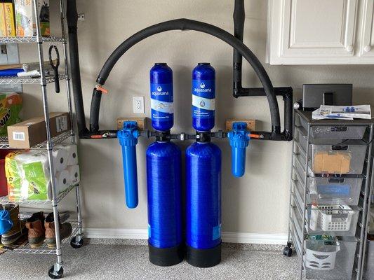 Whole home water filtration system install.