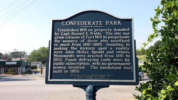 Confederate Park in Fort Mill, SC