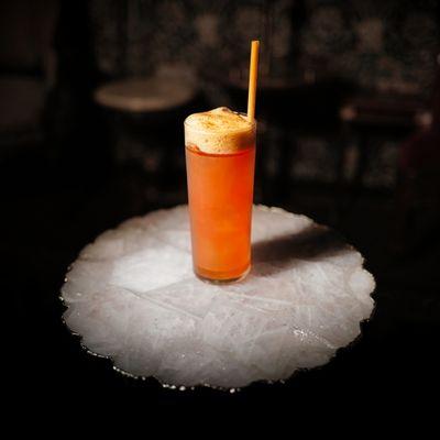 Bait & Switch

Mezcal, Sotol, Ancho Reyes, Cynar 70, Red Pepper,
Lemon, Roasted Corn Foam