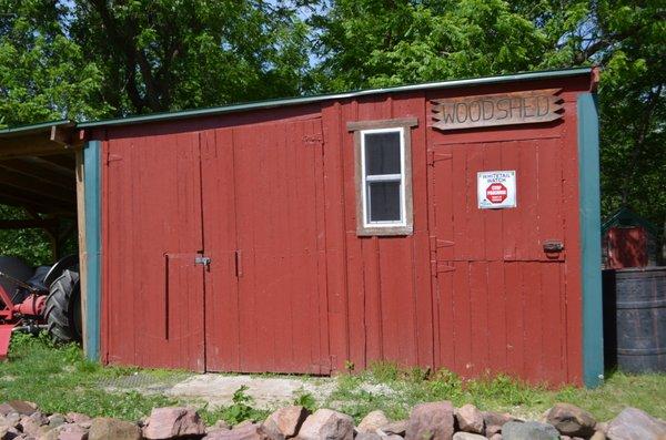 Woodshed where you can buy firewood $3 a bundle