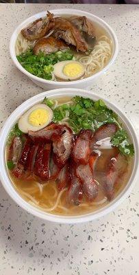 Roast duck and BBQ pork ramen