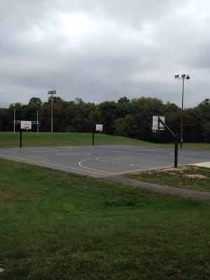 Two lighted basketball courts