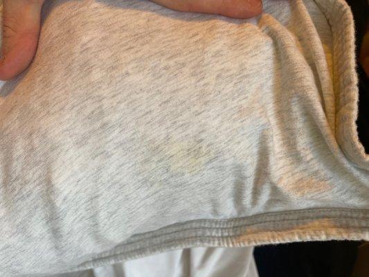 Stains on pillow case