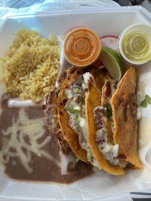 Birria tacos plate.