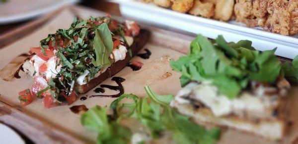 Traditional and Mushroom Bruschetta